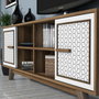 Hanah Home Ayla Mueble de TV Nogal y Blanco
